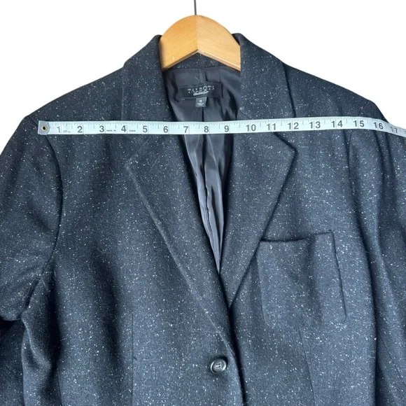 Talbots Women's Black Tweed Wool Blend Two Buttons Blazer Jacket Size 16 - Picture 9 of 15